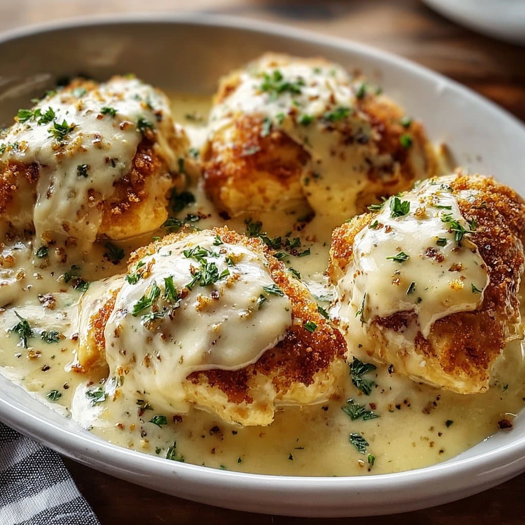 Chicken Pillows With Creamy Parmesan Sauce