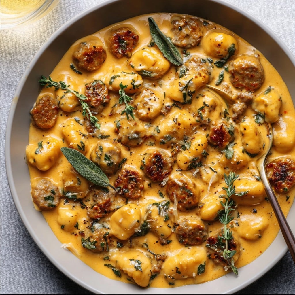 Creamy Butternut Squash Gnocchi with Sausage, My Cozy Night Staple