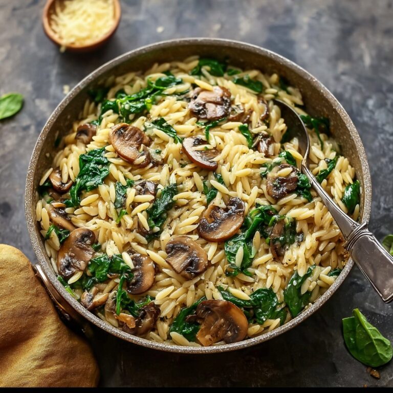 Garlic Butter Orzo with Mushrooms and Spinach: My Go-To Cozy Dinner