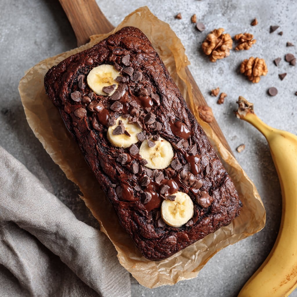 Healthy chocolate banana bread