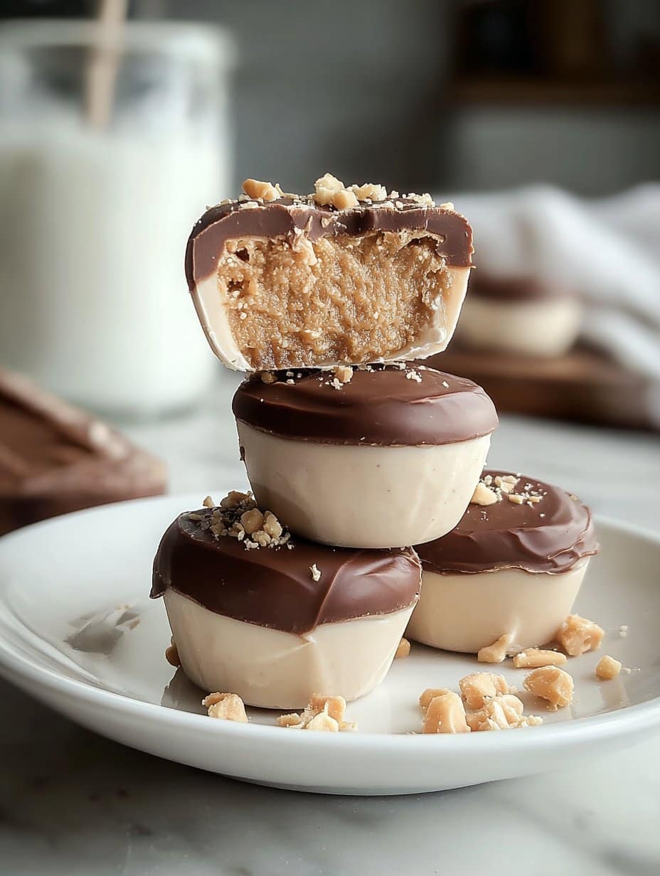 High Protein Frozen Peanut Butter Greek Yogurt Bites