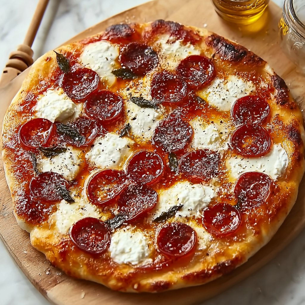 Hot Honey Pizza with Ricotta & Pepperoni: My Cozy Family Recipe