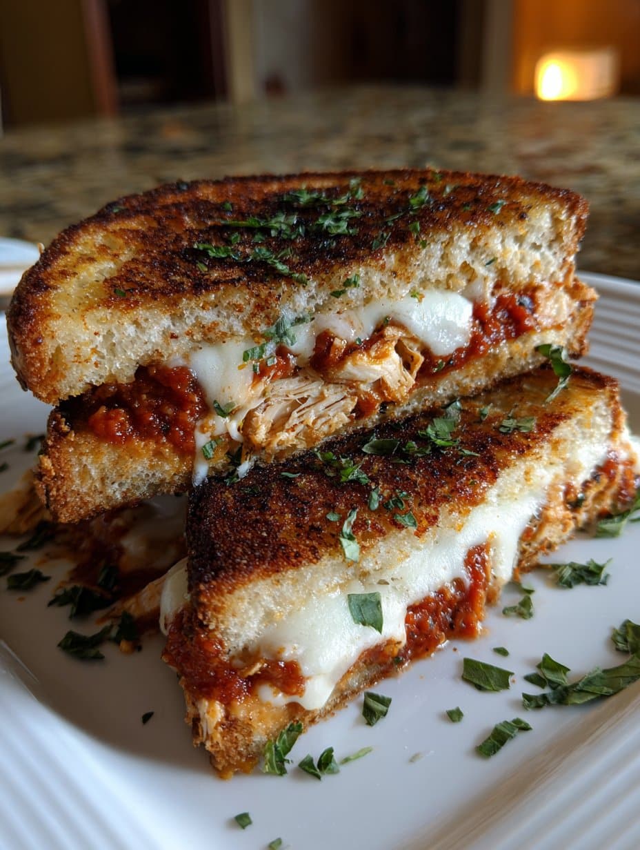 Lazy Chicken Parmesan Grilled Cheese