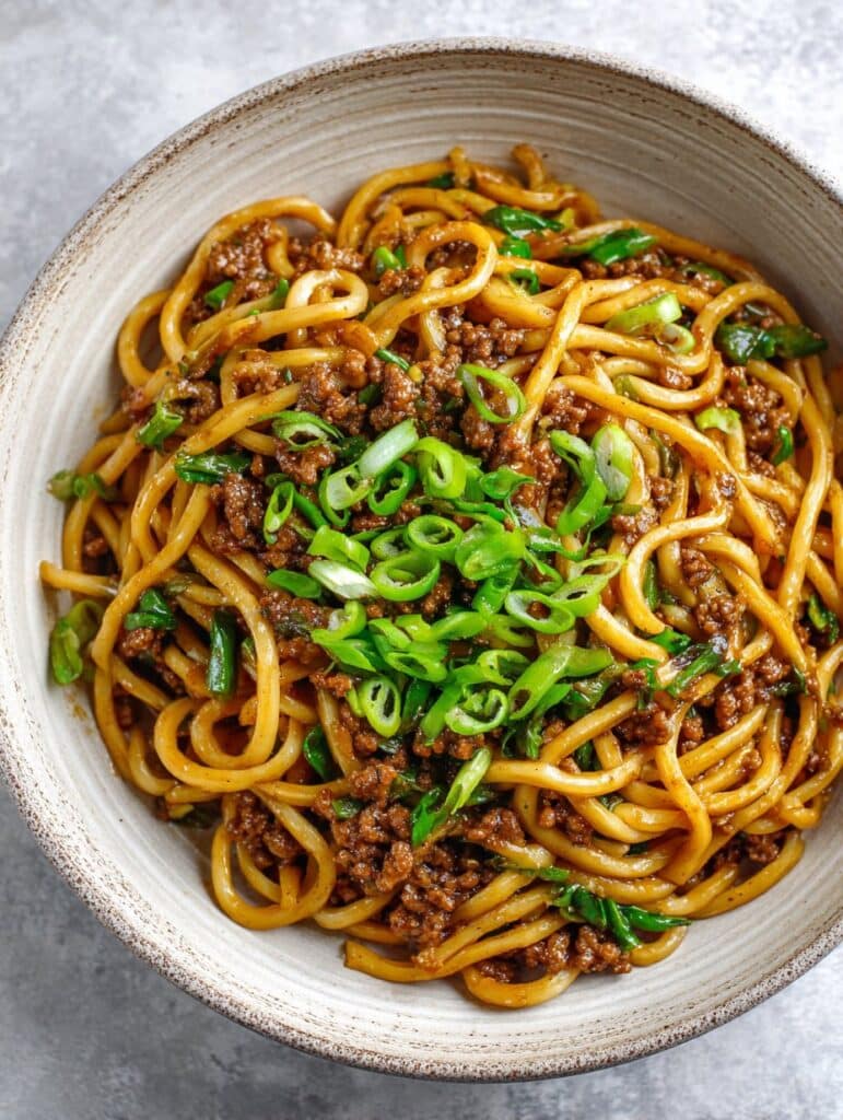 Mongolian Ground Beef Noodles