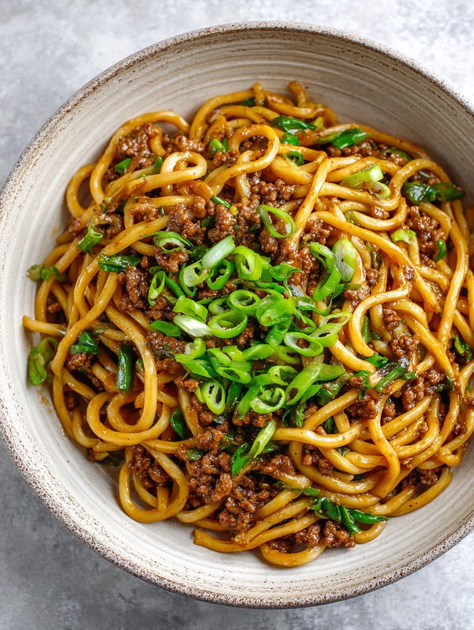 Mongolian Ground Beef Noodles