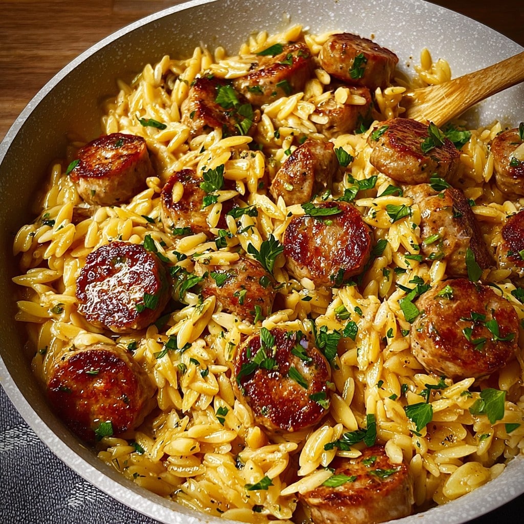 One-Pot Garlic Butter Sausage and Orzo: My Cozy Weeknight Fix