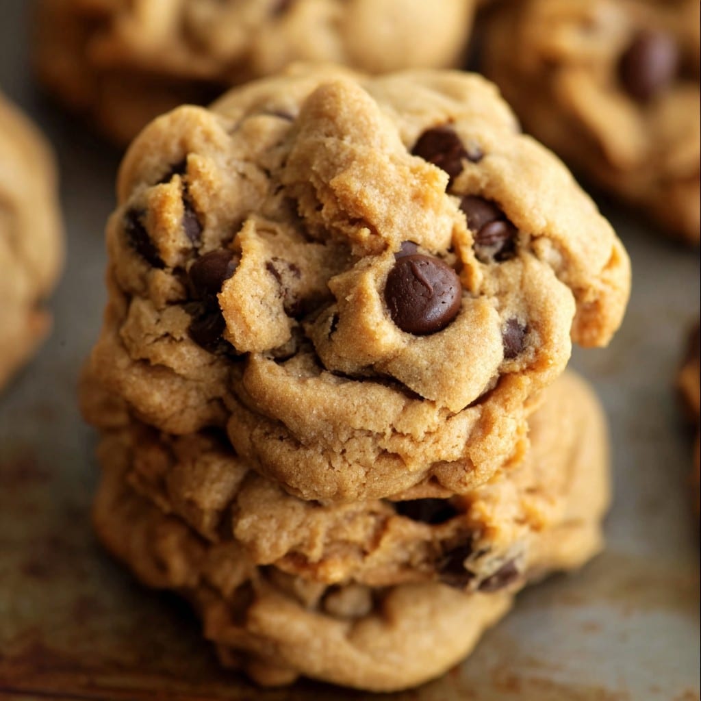Puffy, Chewy Peanut Butter Chocolate Chip Cookies