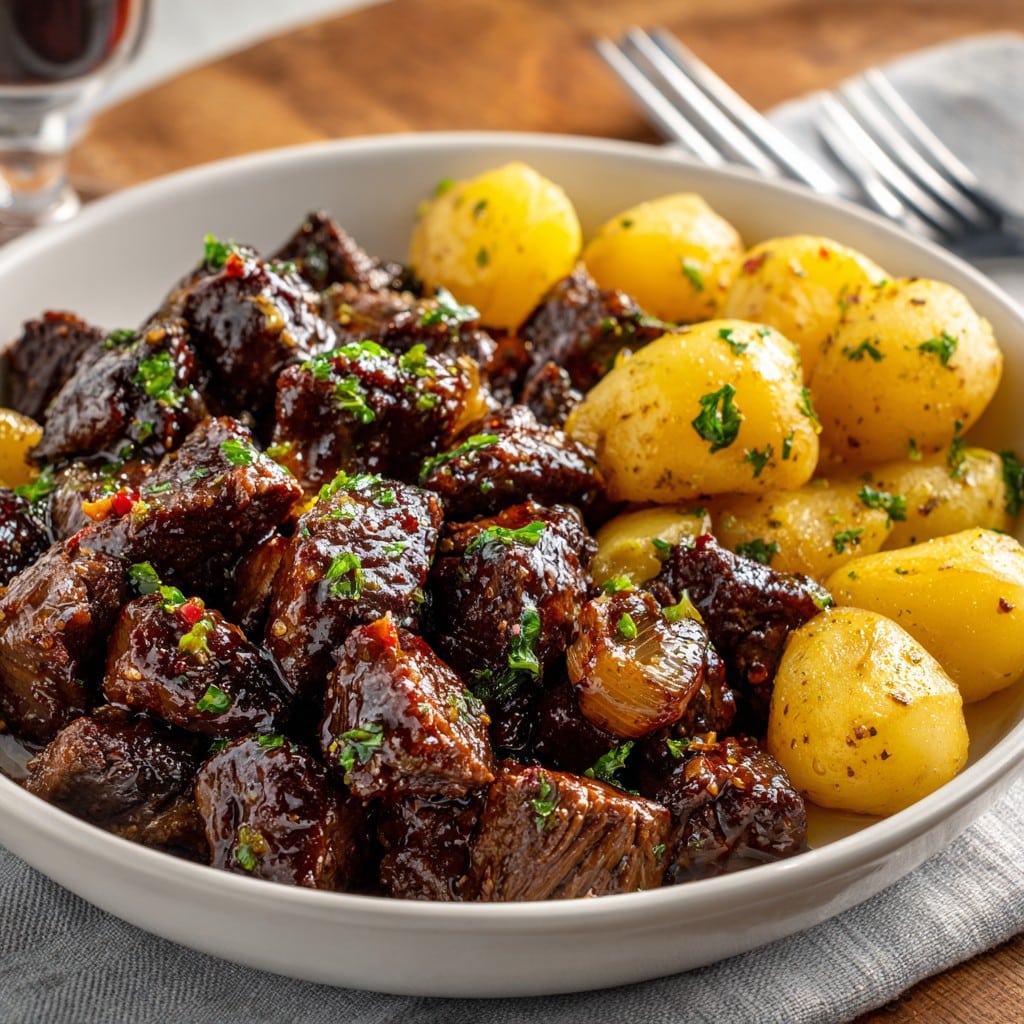 Slow Cooker Garlic Butter Beef Bites & Potatoes: Cozy Weeknight Winner