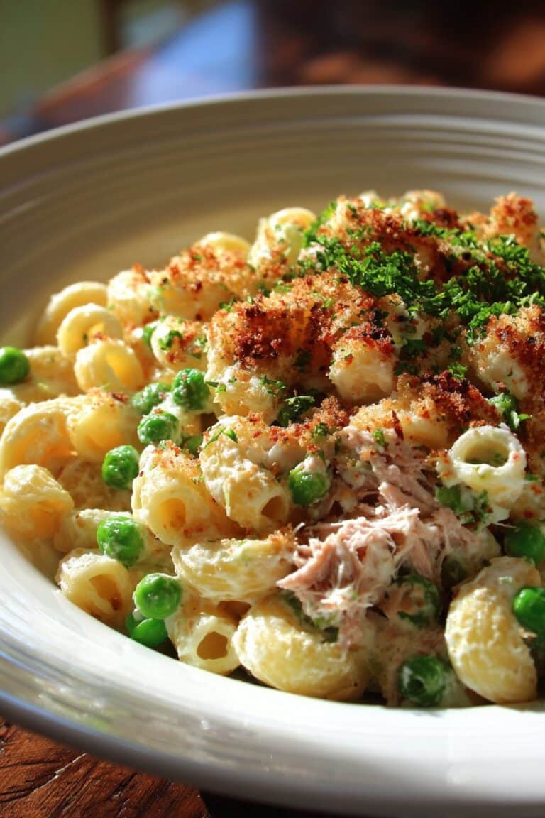 Stovetop Mac and Cheese with Tuna and Peas
