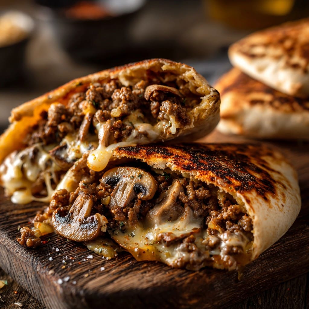 Cheesy Beef and Mushroom Pita Pockets: My Go-To Easy Dinner