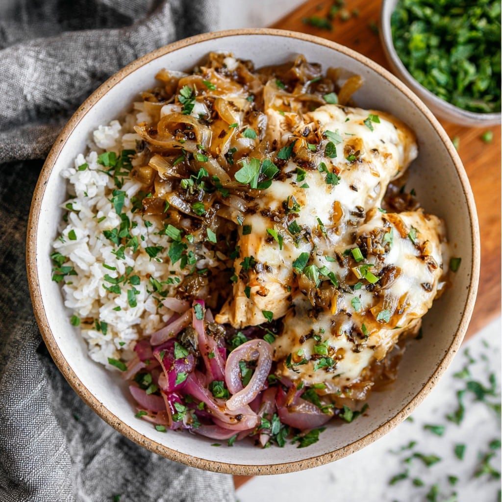 French Onion Chicken Bowls