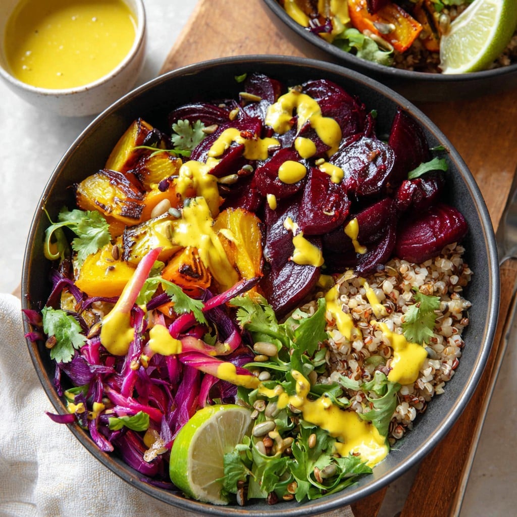 Roasted Beets Bowls with Turmeric Tahini Sauce