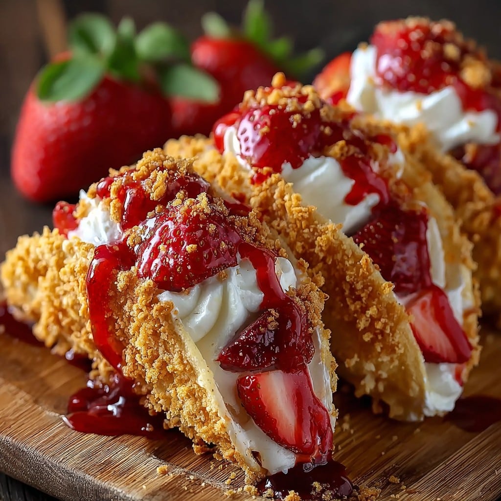 Strawberry Crunch Cheesecake Tacos