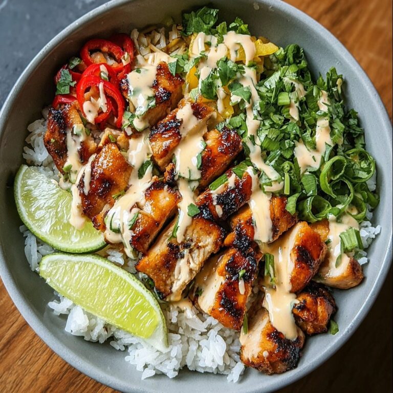 Sweet Chili Chicken Bowl Topped with Coconut Lime Sauce – My Way