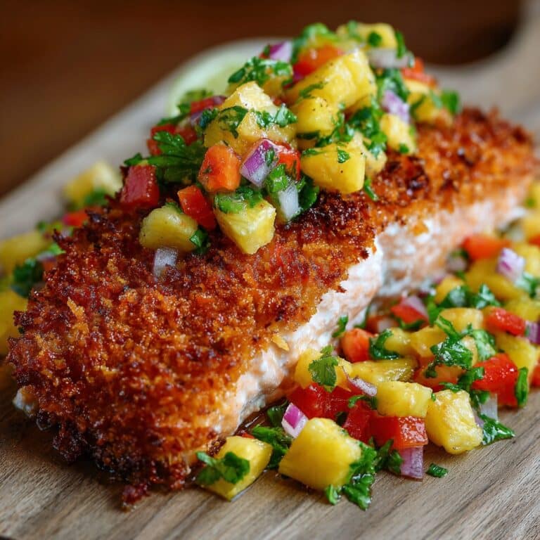 Tropical Coconut Crusted Salmon with Pineapple Salsa Recipe Guide