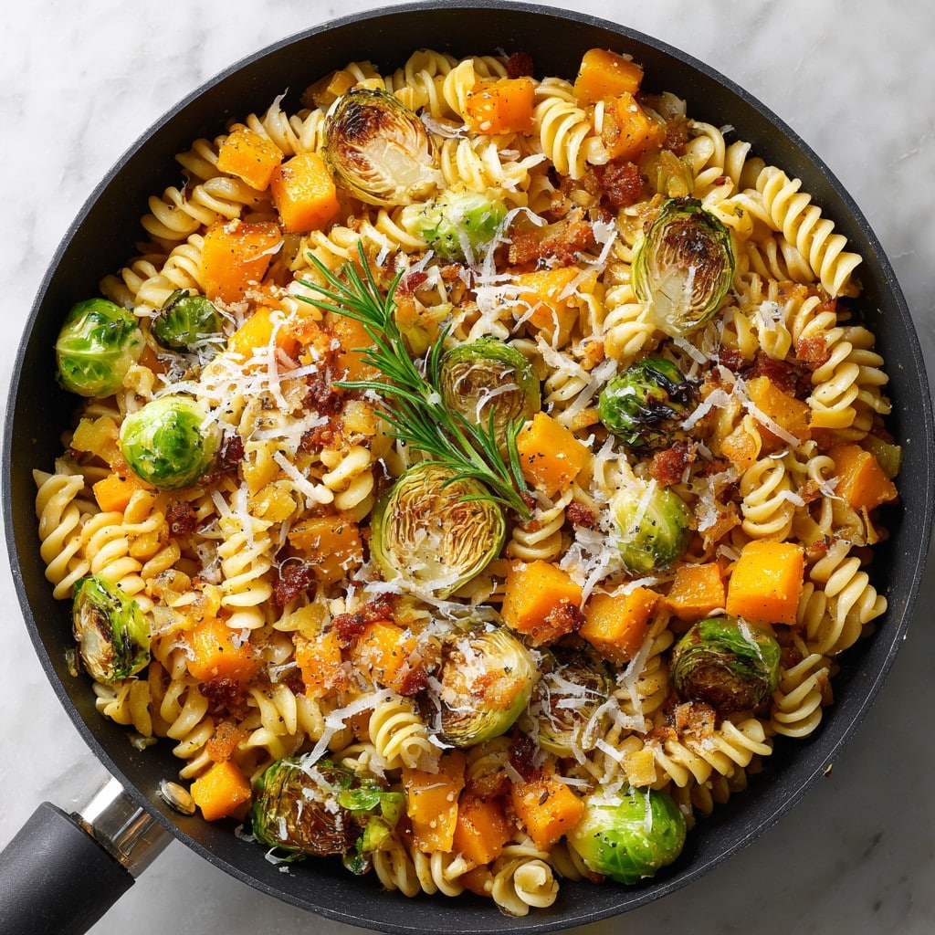 Brussels Sprouts & Butternut Squash Pasta