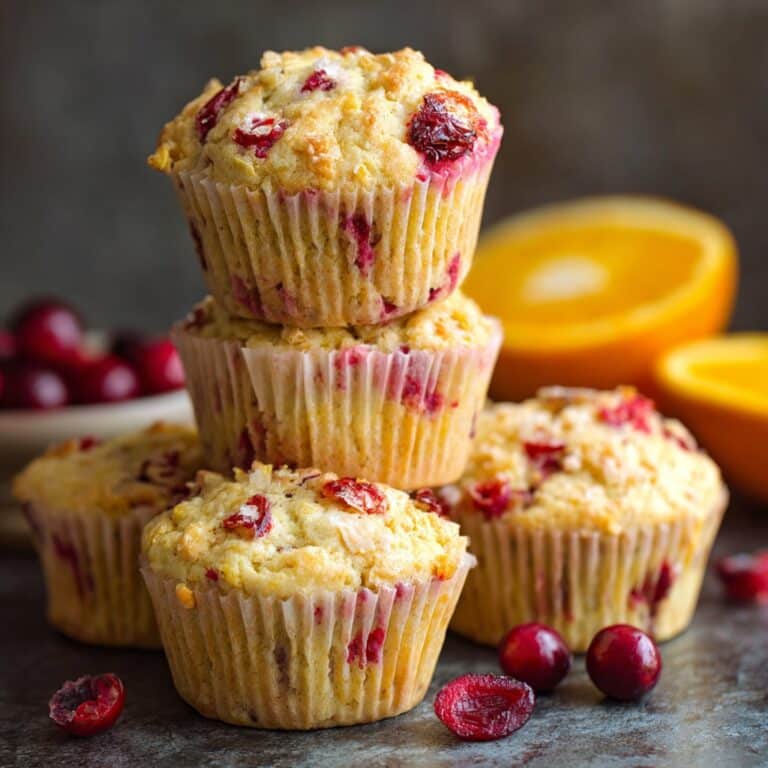 Healthy Cranberry Orange Cottage Cheese Muffins