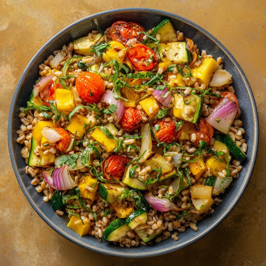 Healthy Farro Salad With Roasted Vegetables