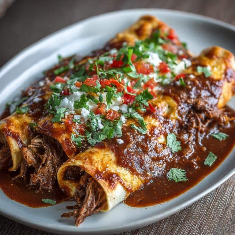 Shredded Beef Enchiladas with Ancho Chile Sauce