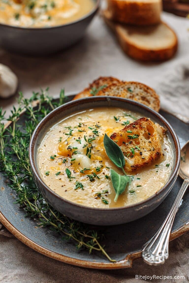 Cheddar Garlic Herb Potato Soup