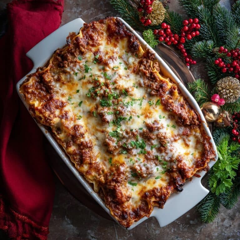 Christmas Eve Lasagna (Festive Lasagna Bolognese!)