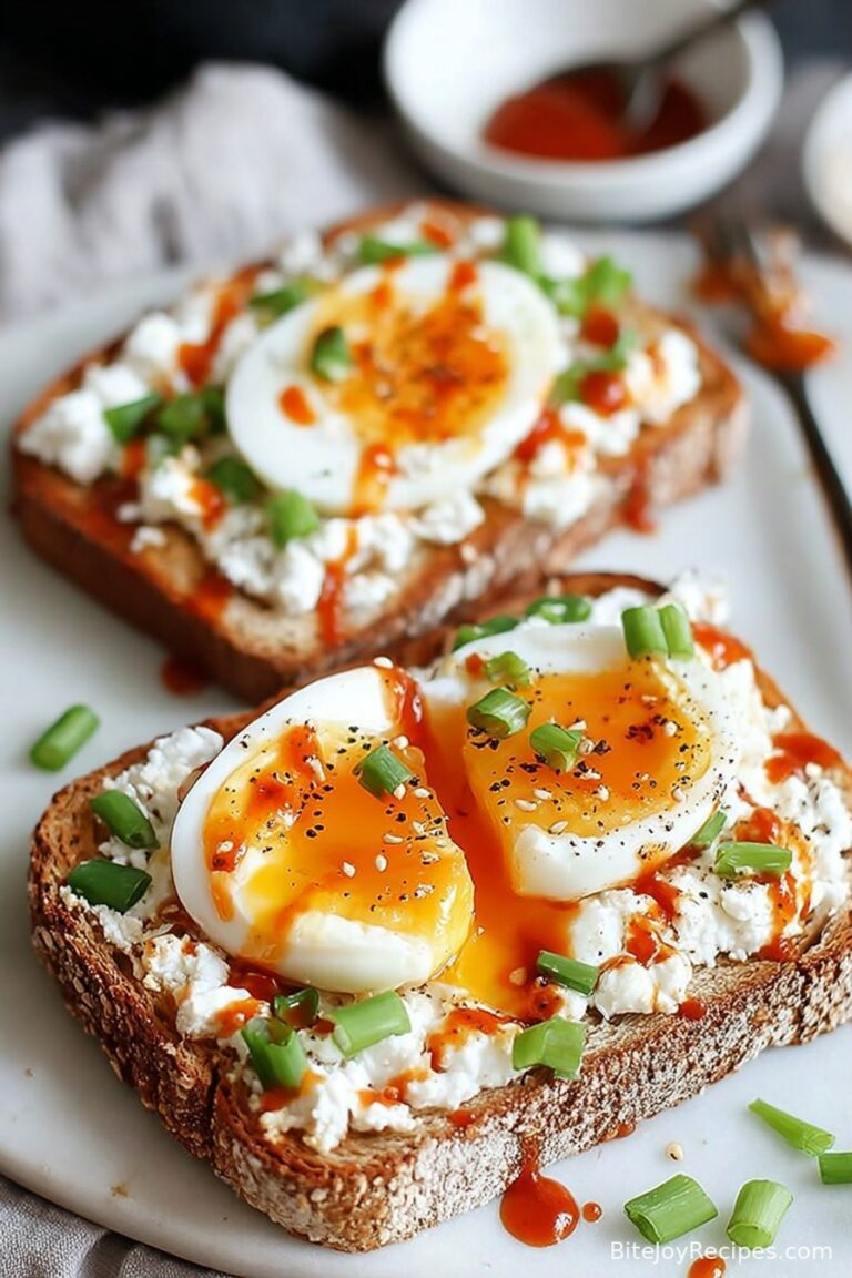 Cottage Cheese Egg & Sriracha Protein Toast