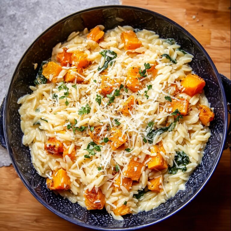 Creamy Orzo Pasta with Roasted Butternut Squash