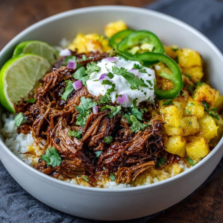 Crockpot Chipotle Pineapple Pot Roast Bowls