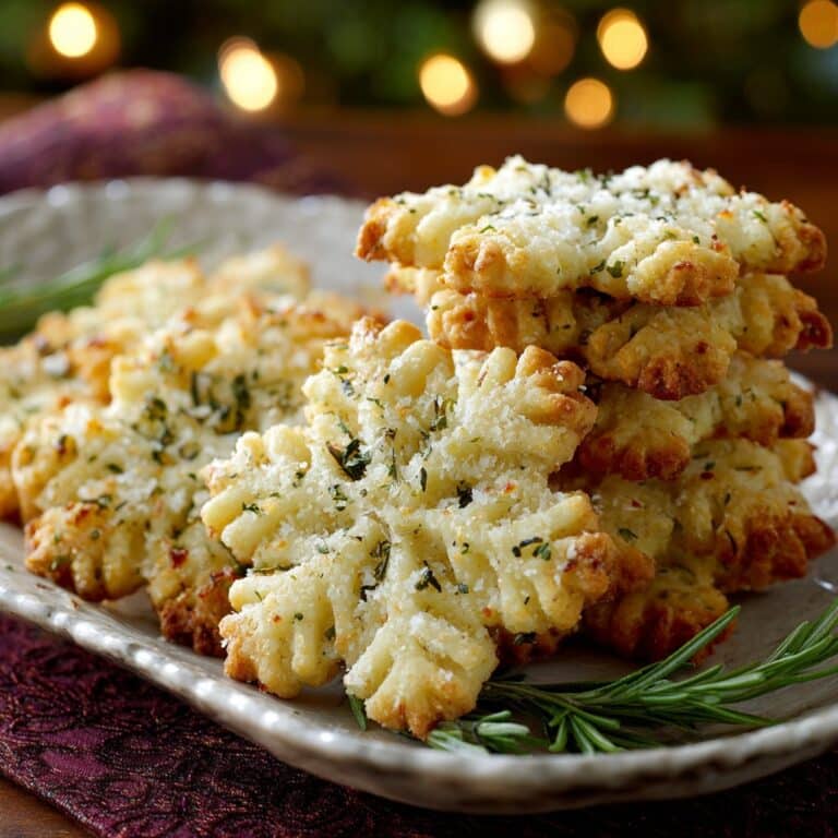 Savory Rosemary Parmesan Snowflake Cookies
