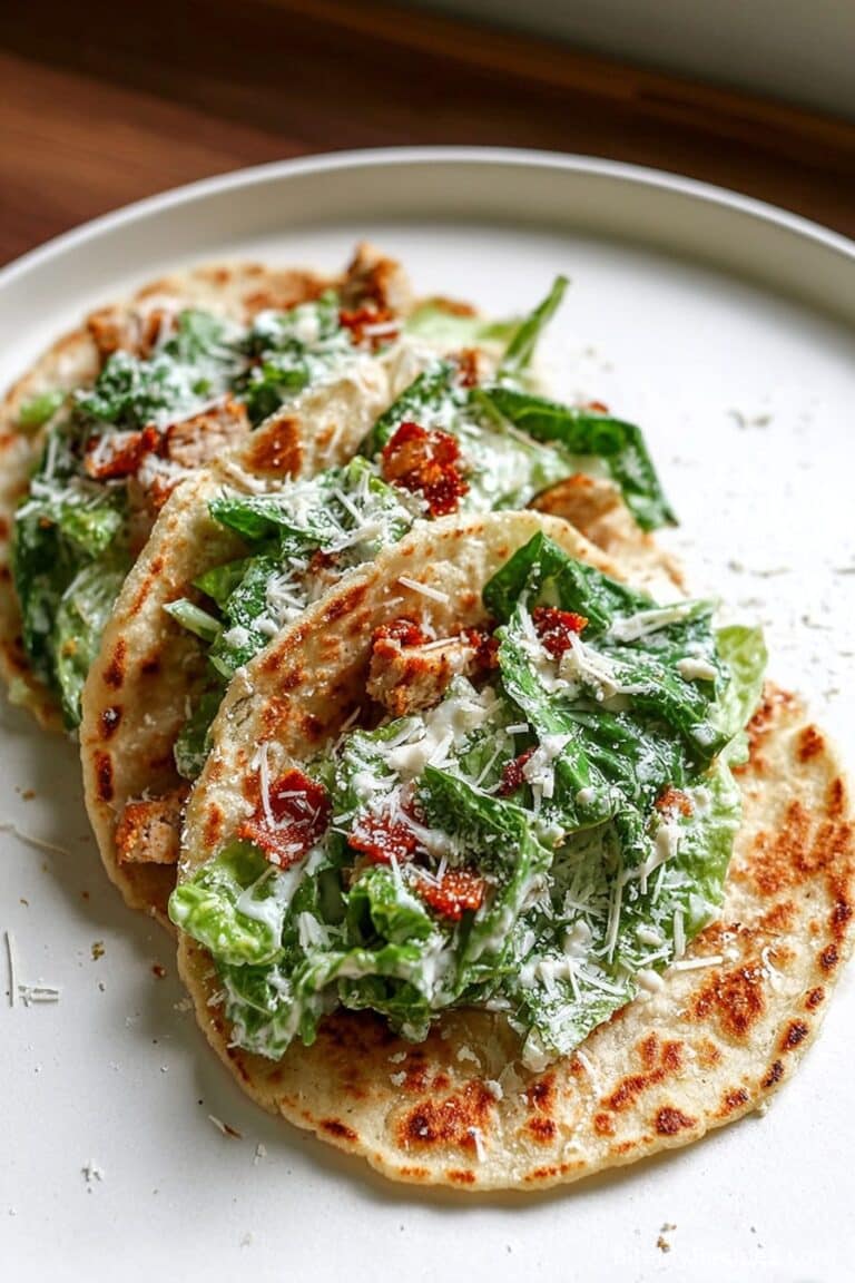 Smash Chicken Caesar Tacos