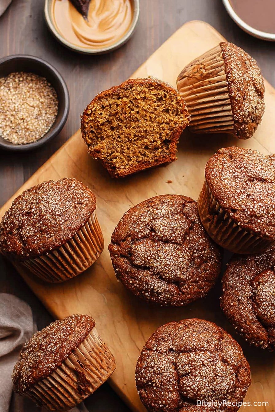 Spiced Molasses Gingerbread Muffins