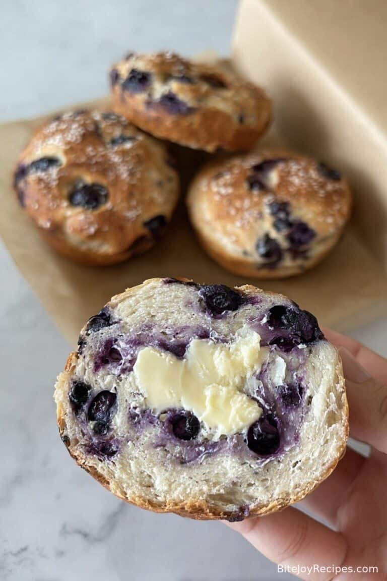 Three Ingredient Blueberry Bagels (High Protein, Low Carb)
