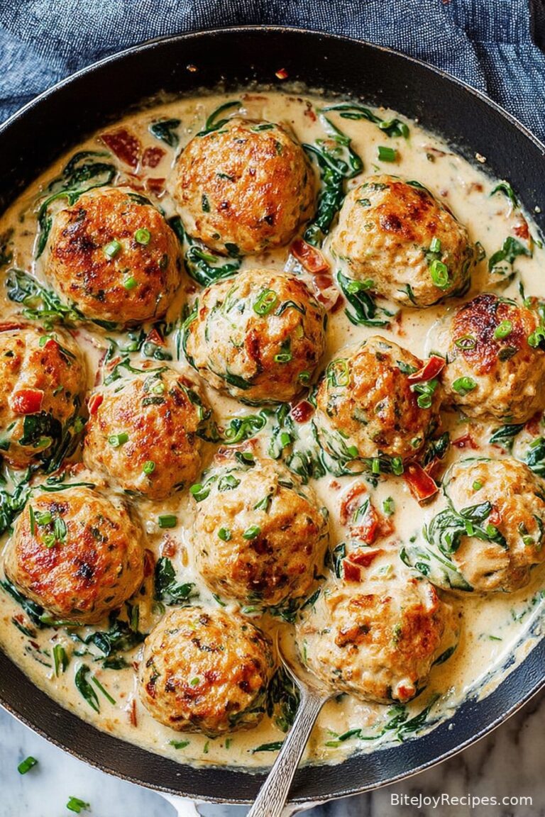 Creamy Spinach Turkey Meatballs