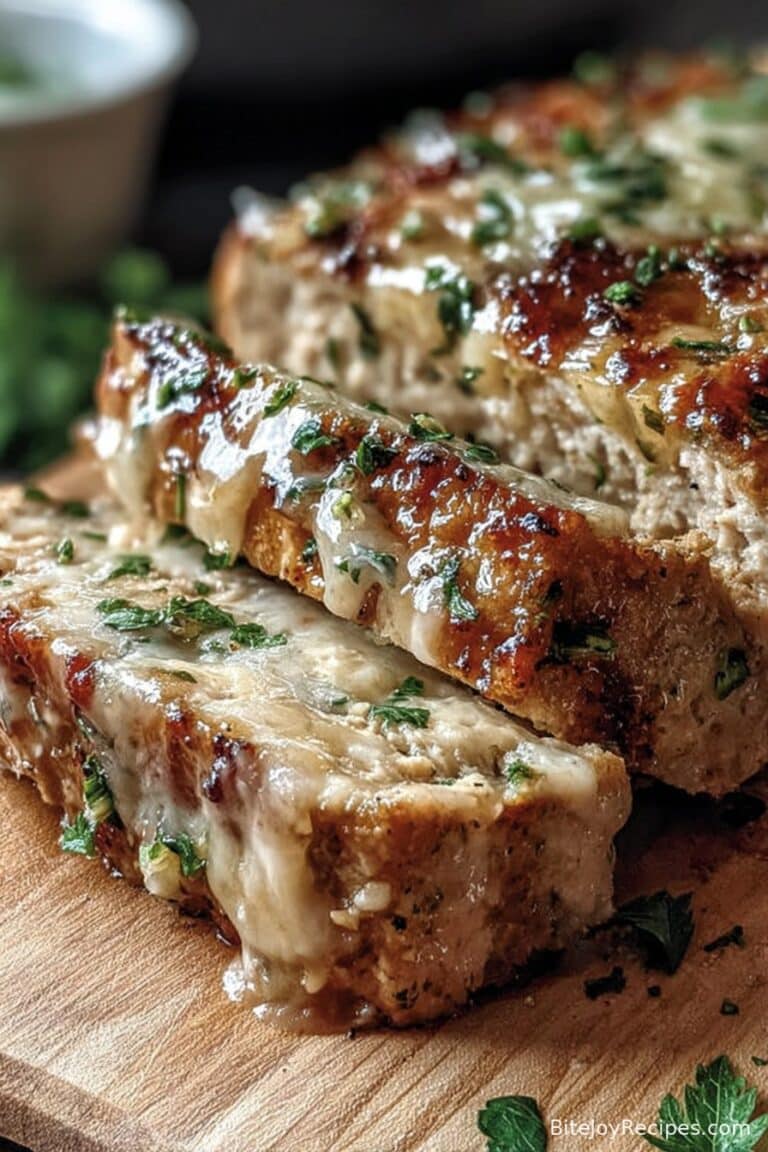 Juicy Garlic Parmesan Chicken Meatloaf
