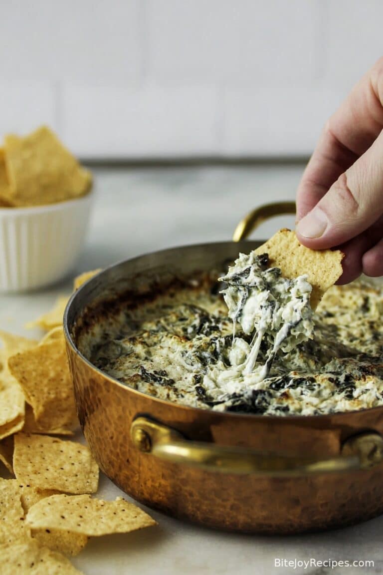 High Protein Spinach Artichoke Dip