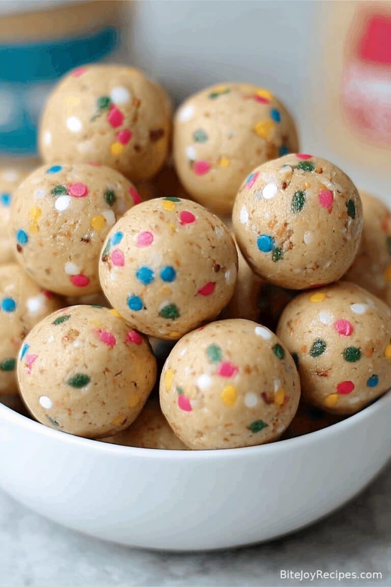 No Bake Cake Batter Protein Balls
